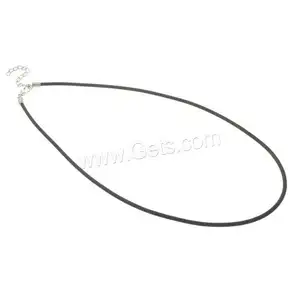 Rubber string necklace Cord iron chain zinc alloy lobster shrimp clasp 4cm extender platinum color DIY jewelry 977769