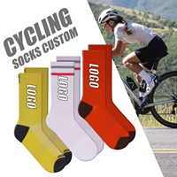 Chaussettes de sport pour le cyclisme, absorbant la transpiration, séchage rapide, logo personnalisé, mode, hommes et femmes