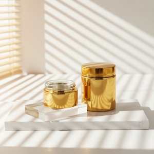Nuevo Envase de Vidrio Dorado Personalizado de 50g 100g para Crema con Tapa de Rosca, Contenedor Cosmético para Crema Hidratante Facial - Product Image 1