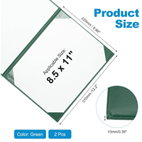 Dossier de présentation en cuir lisse vert A4 en gros, logo personnalisé, stockage de certificats de diplôme, matériau papier, plastification