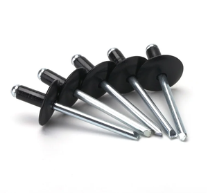 Rivets à tête bombée en acier aluminium noir de 3,2 mm, 4 mm, 4,8 mm, 5 mm, rivets aveugles à grande bride - Product Image 2