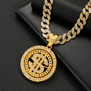 Collier avec pendentif dollar rotatif pour <span class=keywords><strong>rappeur</strong></span> hip-hop en gros pour hommes - Product Image 6