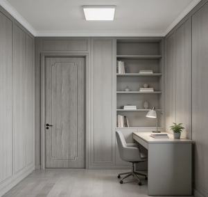Porta Interna in Legno dal Design Moderno Grigio Lusso Leggero, Ecologica e Insonorizzata, Decorativa per Studio e Ufficio - Product Image 4