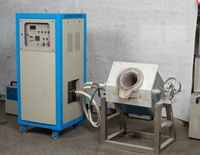 Machine de fusion de métaux à induction avec boîte de vitesses contrôlée par PLC personnalisée, fourneau de fusion en acier inoxydable 30-100 kg, économie d'énergie