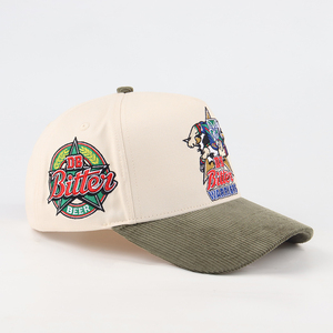 Gorra Snapback Personalizada OEM con Bordado 3D, Dos Tonos, Corona <span class=keywords><strong>de</strong></span> Algodón, Visera <span class=keywords><strong>de</strong></span> Pana, Logotipo Vintage <span class=keywords><strong>de</strong></span> los Warriors, Ajustable - Product Image 2