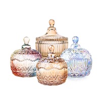 Pot de rangement en verre cristal de style européen pour bonbons, sucre, fruits secs, en-cas et aliments