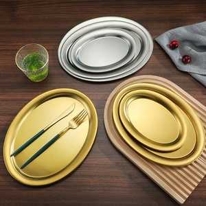 Plato Ovalado de Acero Inoxidable, Forma de Huevo, para Servir Pescado al Vapor, Aperitivos, Bocadillos, Fiestas, Cocina - Product Image 3