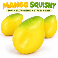 Jouet anti-stress à rebond lent en forme de mangue, simulation de fruit, texture souple, pour soulager le stress