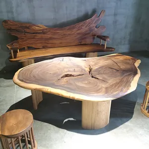 Solid Natural Walnut Wooden Tea Table Decorative Coffee Table Wood Tea Coffee Table For Relaxing