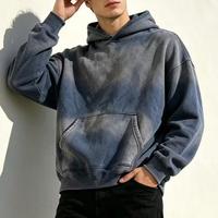 Sweat à capuche vintage délavé à l'acide pour hommes, avec impression 3D en relief – Le choix populaire des fabricants