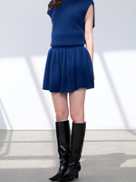 Mini-jupe élégante 100 % cachemire pur, écologique, taille naturelle, évasée, plissée, tricotée, chaude, douce, standard, pour femme