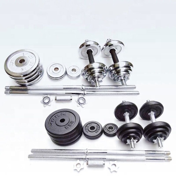 Adjustableクローム20キロ40キロバーベル重量セットパワー