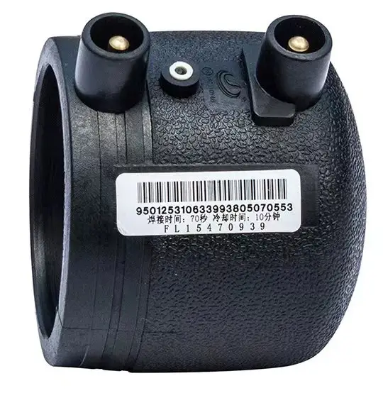 Phụ kiện đường ống màu đen electrofusion Coupler ISO CE khớp nối phù hợp HDPE phụ kiện