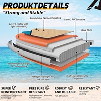 Planche de paddle gonflable portable en PVC haute résistance EIGFOH SB014 colorée, ensemble de planche de surf souple, planche de pêche, océan