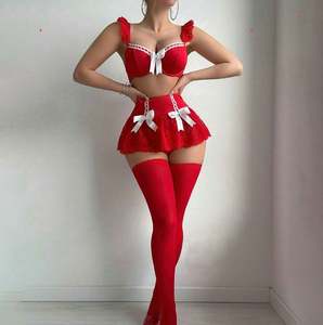 Ensemble de lingerie sexy B189, soutien-gorge en dentelle et jupe courte, sous-vêtements transparents sexy pour femmes, lingerie érotique - Product Image 3