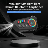 Casque K06 avec écouteurs sans fil, lampe torche LED RGB, lumière d'avertissement, écouteurs audio intelligents étanches pour le cyclisme en groupe