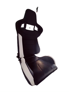 ユニバーサルアジャスタブルレーシングシートブラックPVCレザーレーシングシート、レッドティーム付き - Product Image 2