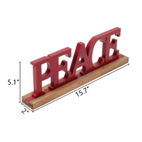Luxe fait à la main couleur rouge Mdf bois artisanat rustique décor à la maison découpé au Laser décoratif paix mots debout bois signe lettres en bois