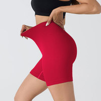 Shorts de yoga et cyclisme côtelés sans coutures, respirants, taille haute, coupe ajustée élastique, effet ventre plat et rehausseur de fessiers, pour le fitness et le sport