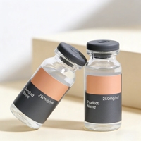 Étiquette autocollante transparente personnalisée résistante aux UV pour flacons pharmaceutiques 10 ml 20 ml 30 ml