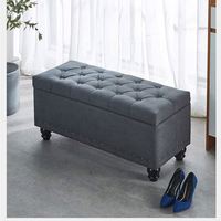 Moderner Multifunktionaler Faltbarer Holz-Aufbewahrungshocker Quadratisches Würfeldesign Leinenstoff für Wohnzimmer Schlafzimmer Sitzgelegenheit Hotel