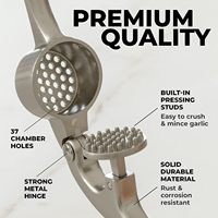 Presse-ail Premium avec poignée ergonomique souple, outil à hacher l'ail, éplucheur et brosse à ail en silicone, facile à presser et à nettoyer