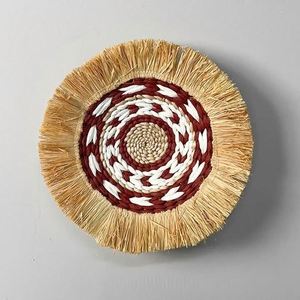 Rundes Rotin Fourrure Die Wand Hôtel Wandkunst Dekoration Raumdekoration Madchen Breite Boho Wanddekoration Babyzimmer - Product Image 6