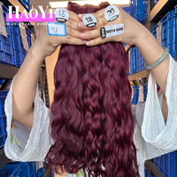 Prix d'usine, Vente chaude, Extensions de cheveux humains 100% naturels, Meilleures ventes, Ondulés effet eau, Cheveux colorés en vrac pour tressage, pour femme
