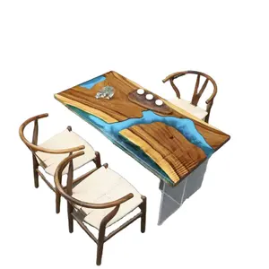 厂家直供漂亮有特色环氧树脂木桌木家具餐桌
