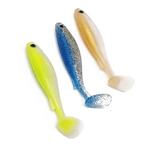 6-12cm zweifarbiger Weich plastik gummi T-Schwanz Schwimm köder PVC Pesca Angel köder OEM Angel gerät Großhandel