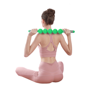 男女兼用エクササイズトレーニング痛みを和らげるボディ筋肉リラックスギアPVCヨガマッサージローリングスティックハンドヘルドセラピーバックフット - Product Image 2