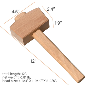 Maillet en <span class=keywords><strong>bois</strong></span> de hêtre - Marteau de menuisier et brise-glace pour cocktails, idéal pour la sculpture sur <span class=keywords><strong>bois</strong></span>, le bricolage, outil de bar, <span class=keywords><strong>bois</strong></span> dur poli - Product Image 2