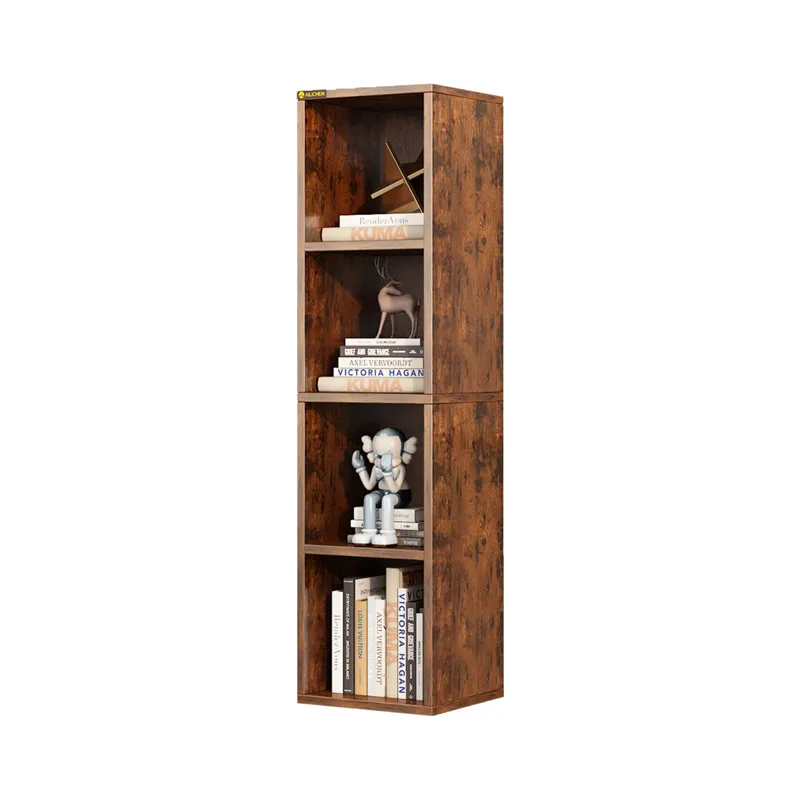 YQ Forever Book Cabinet Shelf TV Television Bookcase CD Storage Adjustable Floor Standing Unit Large Open-Brown