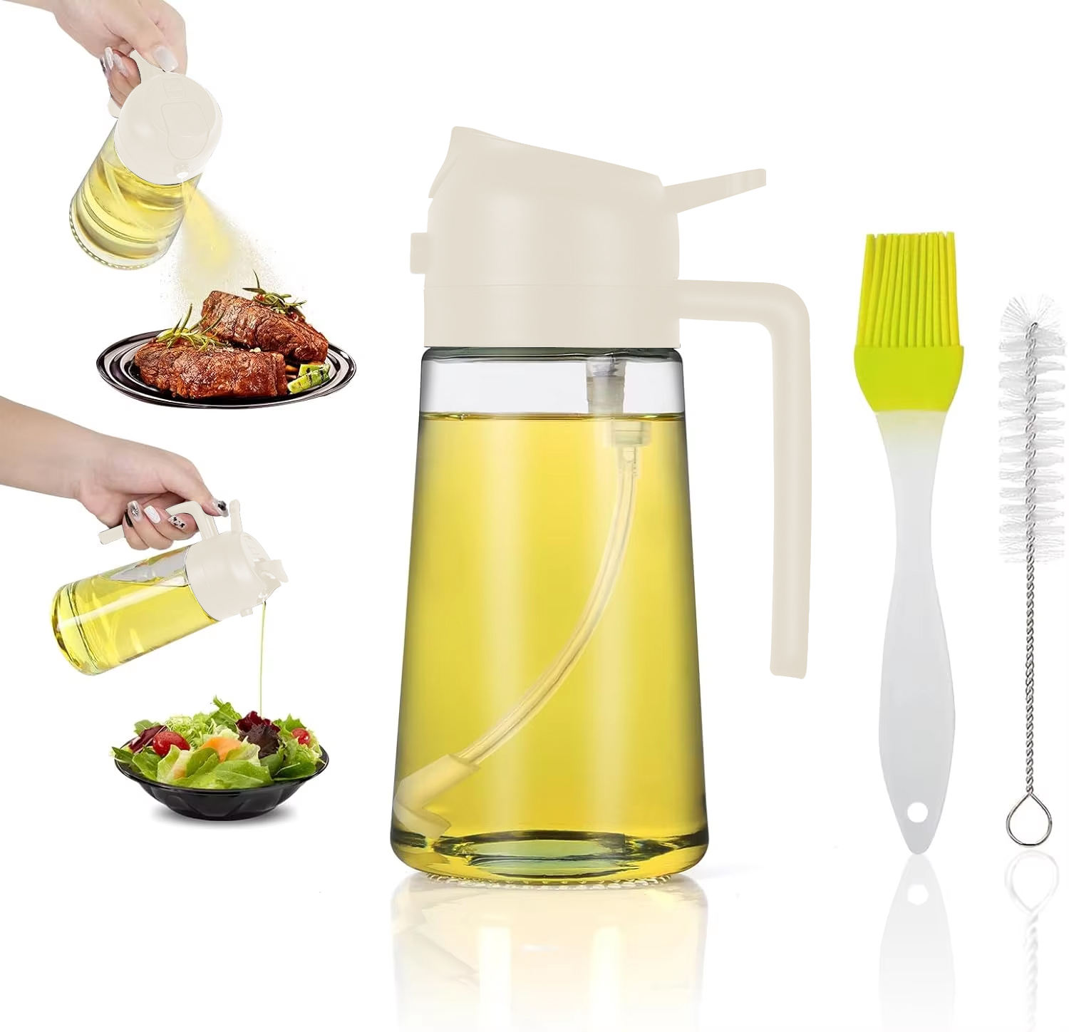 white with two brush