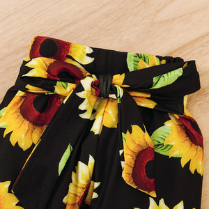 ชุดบอดี้สูทเด็กทารก ชุดนักเรียนเด็กผู้หญิง ชุดรอมเปอร์ผ้าฝ้ายพร้อมกางเกงลายดอกทานตะวันจากจีน - Product Image 5