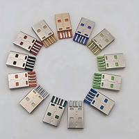 맞춤형 USB 2.0 수 커넥터 4 핀 솔더 종단 장착 맞춤형 컬러 USB 커넥터