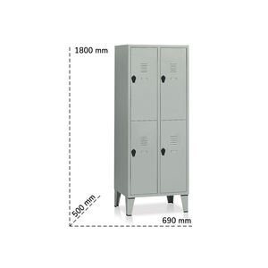 Armoire de vestiaire Tecnotelai 4 compartiments 690x500x1800mm avec pieds - Product Image 2
