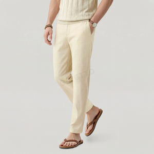 <span class=keywords><strong>Pantaloni</strong></span> Estivi in <span class=keywords><strong>Lino</strong></span> per Uomo Gingtto, Traspiranti, di Alta Qualità, <span class=keywords><strong>Beige</strong></span>, Comodi, Personalizzabili, Vendita all'Ingrosso - Product Image 1