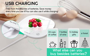 Affichage LCD de cuisine numérique intelligent Bluetooth en verre trempé ABS pour mesurer les <span class=keywords><strong>calories</strong></span> nutritionnelles des aliments App Record Coffee Nutrition - Product Image 3