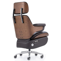 Chaise de bureau électrique de direction inclinable en cuir, siège d'ordinateur réglable en hauteur, base pivotante en métal pour bureau à domicile