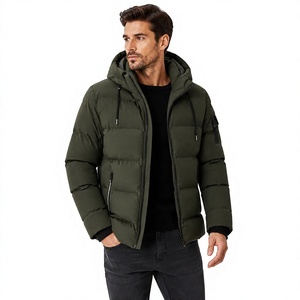 Abrigo Térmico con Capucha Tejido a Medida Unisex Tallas Grandes, Cremallera, Cuello Alto, Transpirable, Estilo Urbano, Poliéster/Algodón, Relleno de 300g - Product Image 1