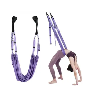 Women Elastic Stretch Handstand Rope Training Device Swing Hanging Hammock Adjustable Aerial Yoga Strap Yoga Aerial Hammock