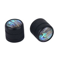 Guitar Parts Premium Metal Guitar Potentiometer Knob With Carved Abalone Inlay Volume Tone Control Rotary Switch Cap