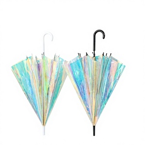 <span class=keywords><strong>Parapluie</strong></span> Moderne Droit et Tendance, Brillant, Réfléchissant, Scintillant, Iridescent, Laser, en Plastique Holographique, à Ouverture Automatique, Résistant aux UV - Product Image 4