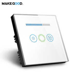 MakeGood-Marco de metal plateado estándar del Reino Unido, panel de vidrio con sentido táctil, interruptor de atenuación WIFI, compatible con Alexa, Google <span class=keywords><strong>Home</strong></span> - Product Image 3