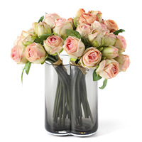 Bouquet de roses artificielles en soie de 27 cm pour l'automne, arrangement floral d'automne pour la décoration intérieure – Vente en gros