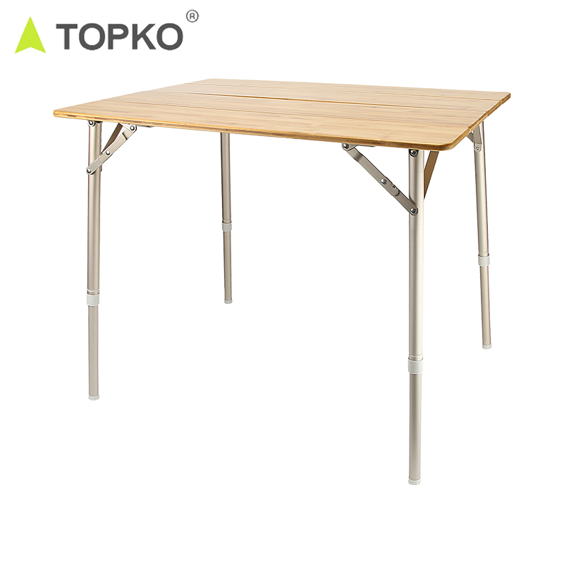 Складной Бамбуковый стол TOPKO для отдыха на открытом воздухе, складной стол для пикника и кемпинга
