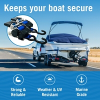 Sangles d'arrimage robustes pour transom 1 po x 10 pi – Sangles à cliquet rétractables automatiques pour remorque de bateau – Sangles de cargaison en polyester