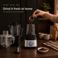 Blender 4-en-1 700W avec moteur en cuivre pur, bol de 2,5 L, bol hachoir de 1,5 L, gobelet broyeur de 0,5 L, mixeur pour smoothies, robot culinaire de cuisine