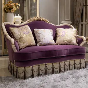 Fransız lüks ahşap kanepe antika arap klasik yastıkları arap Majlis kanepeler ev lüks mobilya için